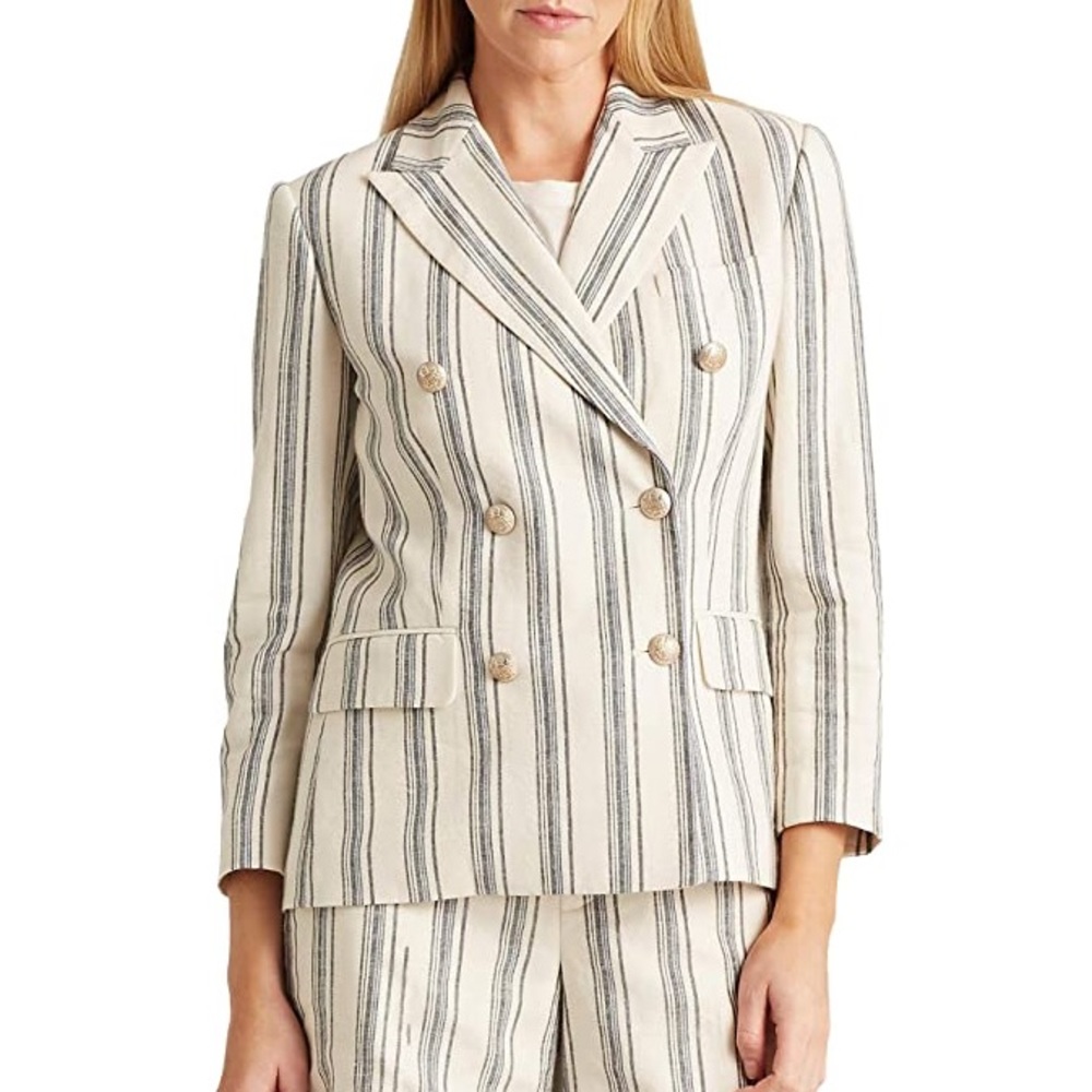NWT Ralph Lauren linen striped blazer size 8